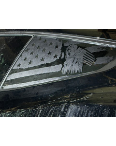Anchor Room Quarter Window American Flag Reaper Graphic( 2015-2023 Mustang)