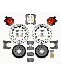 Wilwood Combination Parking Brake Rear Kit 12.88in Drilled Red 2005-2014 Mustang