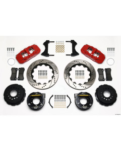 Wilwood AERO4 Rear P-Brake Kit 14.00in Drill Red 2005-2014 Mustang