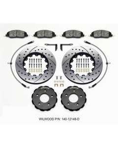 Wilwood Pro-Matrix Front Kit Drilled 05-12 Mustang GT (2pc Hat/Rtr)