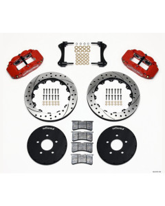 Wilwood Narrow Superlite 6R Front Hat Kit 12.88in Drill Red 1994-2004 Mustang