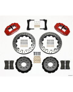 Wilwood Narrow Superlite 6R Front Hat Kit 13.06in Drill Red 05-14 Mustang