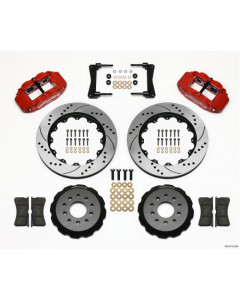 Wilwood Narrow Superlite 6R Front Hat Kit 14.00in Drill Red 2005-2014 Mustang