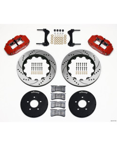 Wilwood Narrow Superlite 6R Front Hat Kit 14.00in Drill Red 1994-2004 Mustang