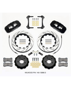 Wilwood AERO6 15-23 Mustang Front Hat Kit 14.00 Drilled 15-23-Up Mustang w/Lines