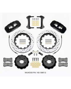Wilwood AERO6 15-23 Mustang Front Hat Kit 15.00 Drilled 15-23-Up Mustang w/Lines