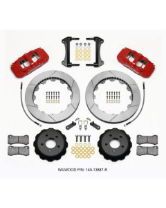 Wilwood AERO6 Front Hat Kit 15.00 Red 15-22 Mustang w/Lines