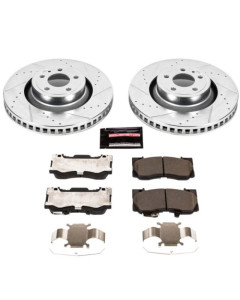 PowerStop Z26 Street Warrior Brake Rotor and Pad Kit; Front (05-10 Mustang GT; 11-14 Mustang GT w/o Performance Pack)