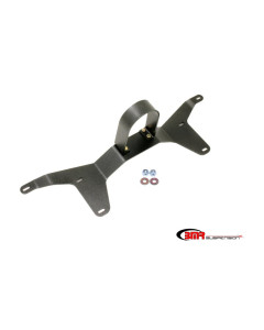 BMR 05-14 S197 Mustang Rear Tunnel Brace w/ Rear Driveshaft Safety Loop - Black Hammertone