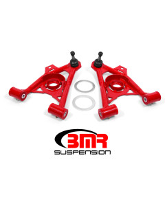 BMR 94-04 Mustang Lower Non-Adj. A-Arms (Poly) w/ Tall Ball Joint / Spring Pocket - Red