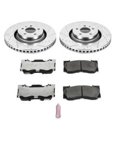 PowerStop Z26 Street Warrior Brake Rotor and Pad Kit; Front (15-20 Mustang GT w/o Performance Pack, EcoBoost w/ Performance Pack)