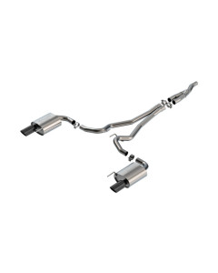 Borla 24 Ford Mustang 2.3L EcoBoost 2.50 S-TYPE Black Chrome Cat-Back Exhaust - Non-Active