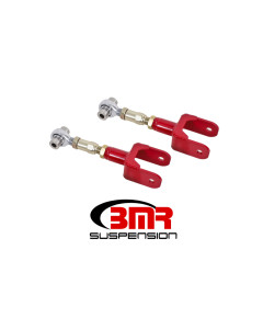 BMR 79-04 Fox Mustang Upper Control Arms On-Car Adj. Rod Ends - Red