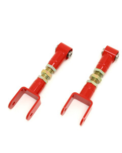 BMR 79-04 Fox Mustang Upper Control Arms On-Car Adj. w/ Spherical Bearings - Red