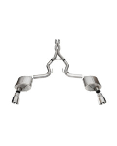 Corsa 24 Ford Mustang GT Xtreme Cat-Back Exhaust Sys. 3.0in Dual Rear Exit w/4.5in Pro Series Tips