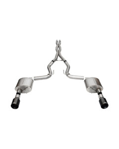 Corsa 24-26 MustangGT Xtreme Cat-Back Ex.Sys 3.0in Dual Rear Exit w/4.5in Blk PVD StraightCut Tip