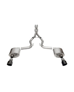 Corsa 24-26 MustangGT Sport Cat-Back Ex.Sys 3.0in Dual Rear Exit w/4.5in Blk PVD Pro Series Tips