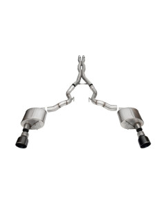 Corsa 24-26 MustangGT Conv Xtreme Cat-Back Ex.Sys 3.0in Dual Rear Ex w/4.5in Blk PVD ProSeries Tip