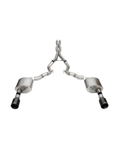 Corsa 24-26 Ford Mustang GT Conv Xtreme CatBk Ex.Sys 3.0in Dual Rear Exit w4.5in Black StraightCut Tip