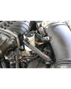 J&L 11-17 Ford Mustang GT (w/Roush/VMP Supercharger) Driver Side Oil Separator 3.0 - Clear Anodized