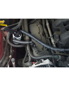 J&L 05-10 Ford Mustang V6 Passenger Side Oil Separator 3.0 - Clear Anodized