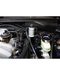 J&L 96-98 Ford Mustang SVT Cobra Driver Side Oil Separator 3.0 - Clear Anodized