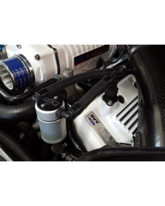 J&L 07-14 Ford Mustang GT500 Driver Side Oil Separator 3.0 - Clear Anodized