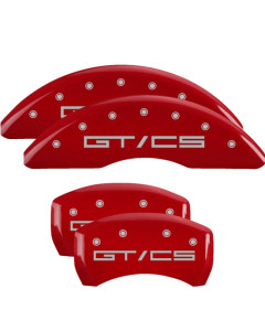 MGP 15-21 Ford Mustang GT/CS 4 Caliper Covers Engraved Front & Rear MGP Red finish silver ch