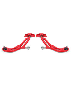 BMR 10-14 Ford Mustang Adj. Lower A-Arms Delrin/Rod End w/ 19mm STD. Ball Joint - Red