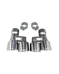 Corsa 18-23 4.0in Twin Tip Polished Pro-Series Tip Kit Fits No-Valve Mustang Exhaust Clamps Inc