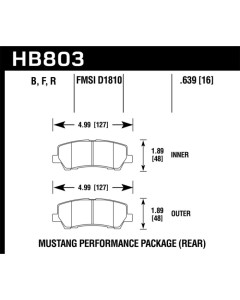 Hawk 15-20 Ford Mustang GT 5.0L / 16-17 Mustang Brembo Package DTC-30 Race Rear Brake Pads