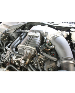 J&L 11-17 Ford Mustang GT (w/Roush/VMP Supercharger) Driver Side Oil Separator 3.0 - Black Anodized