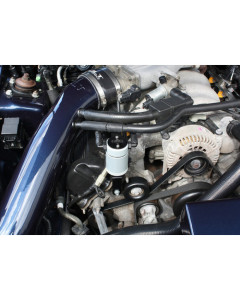 J&L 99-04 Ford Mustang GT Passenger Side Oil Separator 3.0 - Clear Anodized