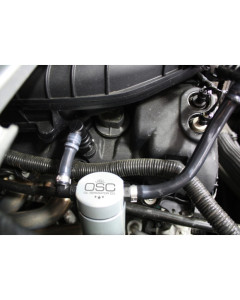 J&L 11-17 Ford Mustang V6 Passenger Side Oil Separator 3.0 - Clear Anodized