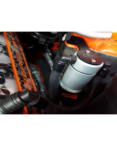 J&L 2011-2017 Ford Mustang GT Driver Side Oil Separator 3.0 - Clear Anodized