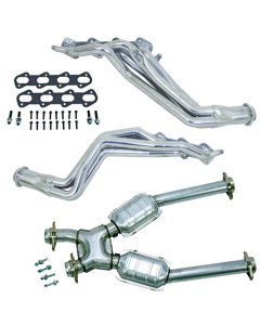 BBK 96-98 Ford Mustang Cobra 1-5/8 Long Tube Headers w/High Flow Catted X-Pipe (Silver Ceramic)