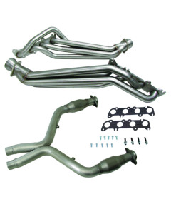 BBK 11-14 Ford Mustang GT 1-3/4 Long Tube Headers w/High Flow Catted X-Pipe (304 Stainless Steel)