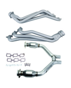 BBK 15-17 Ford Mustang V6 1-3/4 Long Tube Headers w/High Flow Catted H Pipe (Ti Ceramic)