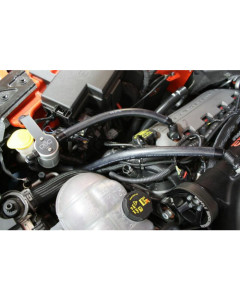 J&L 15-23 Ford Mustang GT/15-20 Ford Mustang GT350 Passenger Side Oil Separator 3.0 - Clear Anod