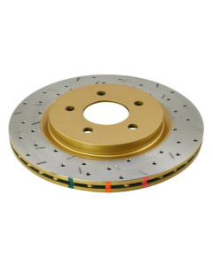 DBA 05-13 Ford Mustang GT/V6 Rear Drilled & Slotted 4000 Series Rotor w/ Gold Hat