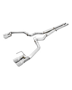 AWE 18-23 Mustang GT (S550) Cat-Back Exhaust - Track Edition (Quad Chrome Silver Tips)
