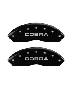 MGP Brake Caliper Covers with Cobra and Snake Logo; Black; Front and Rear (94-04 Mustang Cobra)
