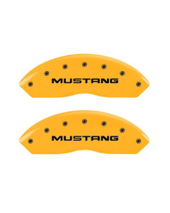 MGP 4 Caliper Covers Engraved Front Mustang Rear Sn95/Gt Yellow Finish Black Char 2001 Ford Mustang