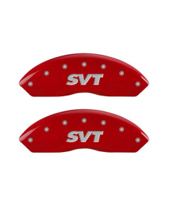MGP 4 Caliper Covers Engraved Front & Rear SVT Red finish silver ch
