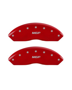 MGP 4 Caliper Covers Engraved Front & Rear MGP Red finish silver ch