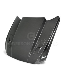 Anderson Composites 15-17 Ford Mustang (Excl. GT350/GT350R) Double Sided Carbon Fiber Cowl Hood