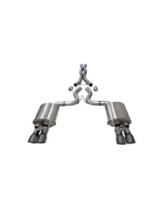 Corsa 18-2023 Ford Mustang GT Fastback 5.0L 3in Cat-Back System Dual Rear Exit w/ 4in GunmetalTips