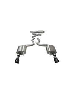 Corsa 2015-2017 Ford Mustang EcoBoost 2.3T Sport 3in Cat-Back Dual Rear Exit Black Tips