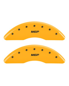 MGP 4 Caliper Covers Engraved Front & Rear MGP Yellow finish black ch