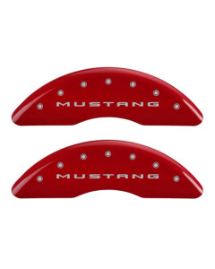 MGP Brake Caliper Covers with 5.0 Logo; Red; Front and Rear (15-23 Mustang GT Non-PP)